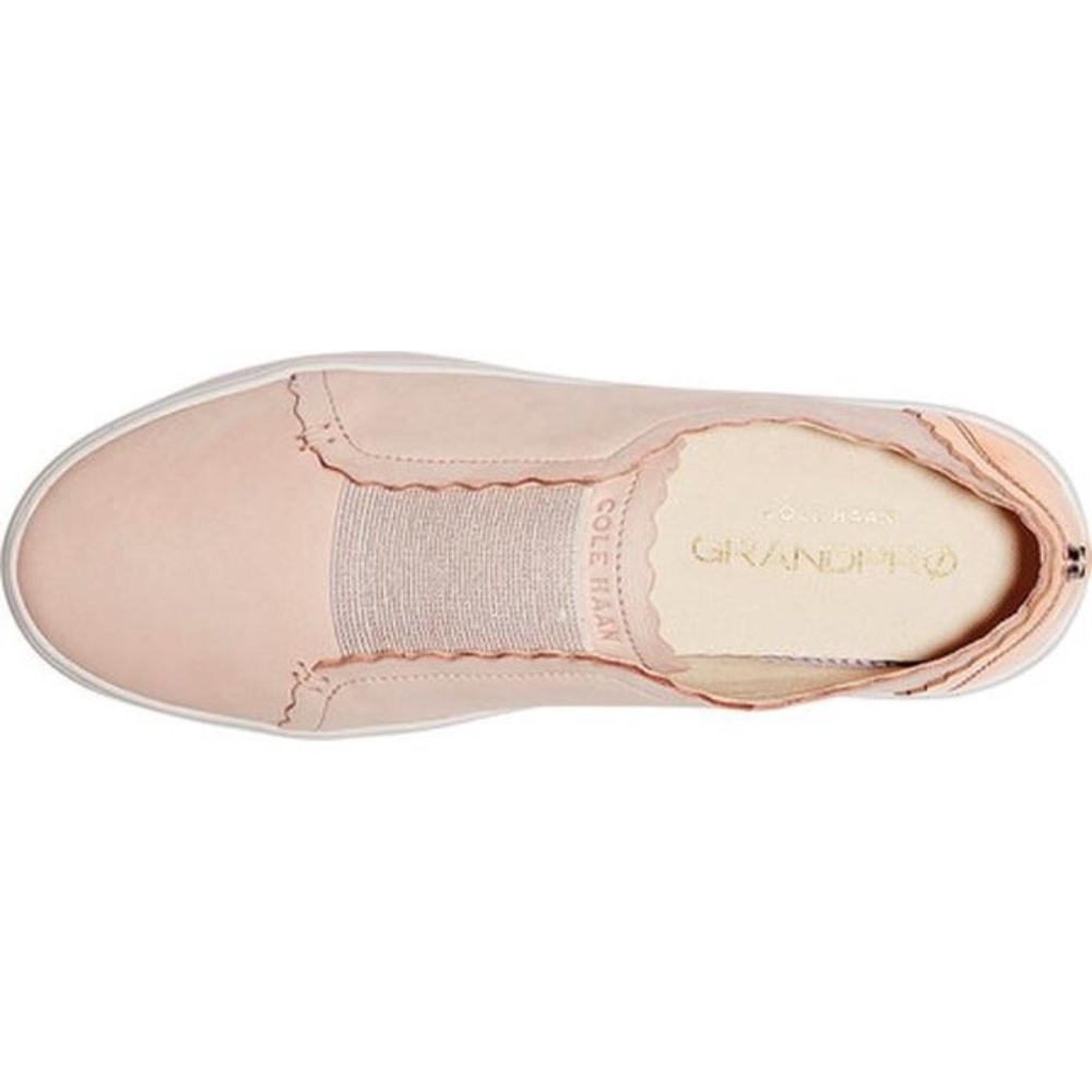Cole Haan Grand Crosscourt Street Scallop Peach Blush Nubuck/Rose Gold Sneakers - Picture 3 of 8